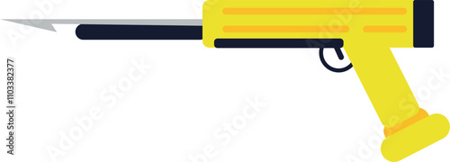 A yellow gun with a sharp point