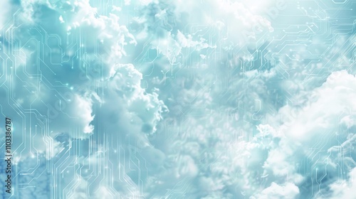 A digital cloudscape blending technology and nature, representing innovation and connectivity.