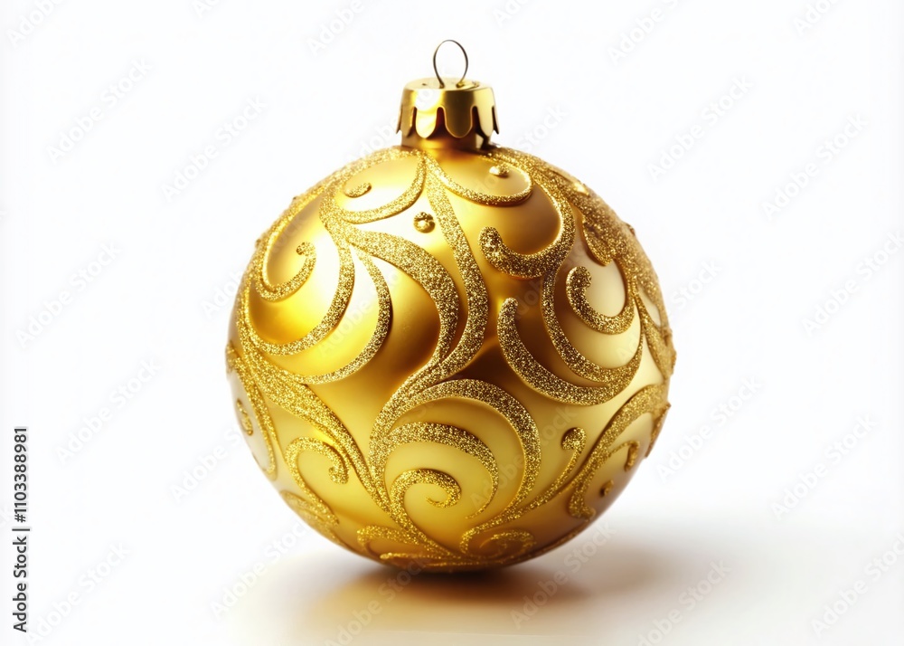 Beautifully arranged gold Christmas ball isolated on a white background, perfect for festive decorations and holiday themes, showcasing elegance and luxury in seasonal photography. Beautifully arranged gold Christmas ball isolated on a white background, perfect for festive decorations and holiday themes, showcasing elegance and luxury in seasonal photography.