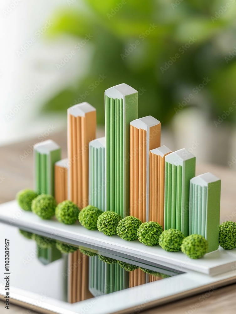Growth Projections Visualized on Tablet with Bar Graphs and Charts Growth Projections Visualized on Tablet with Bar Graphs and Charts