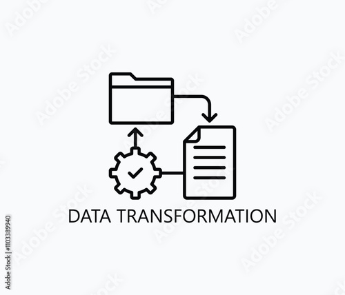 Data Transformation Vector, Icon Or Logo Sign Symbol Illustration 