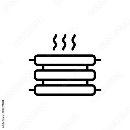 Radiator icon. Home Heating Icon. Hvac system linear sign. Simple concept for your logo web mobile app UI design. Vector outline illustration.
