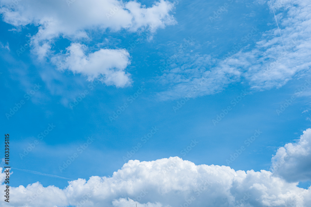 Fluffy, bright clouds and blue summer sky background. Fluffy, bright clouds and blue summer sky background.