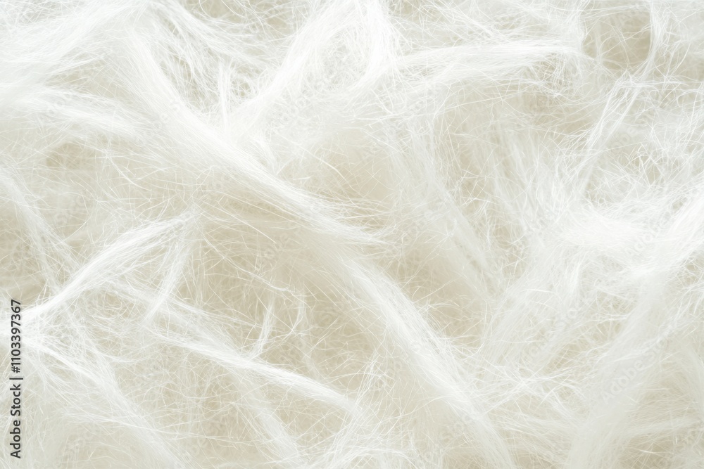 Obraz premium Fiberglass Texture Background with Flaky and Frayed Filaments in Healthy White Color