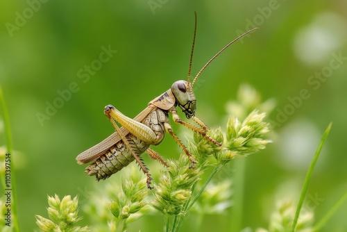 Field Cricket (Gryllus campestris) - Common Orthoptera Insect with Brown Antennae photo