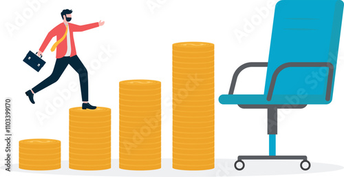 Employee Promotion. New job offer or new career. Success of company employees.


