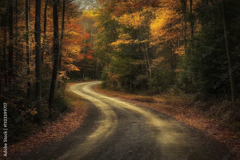 Obraz premium Fork Road. Pathway Crossing in Forest Nature Setting for Choose Your Own Adventure Concept