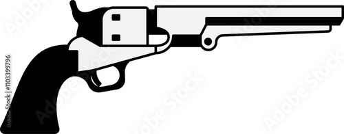 A black and white gun with a white handle