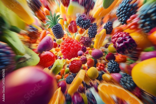 Fruit Explosion: Colorful Abstract Art inspired by Nature