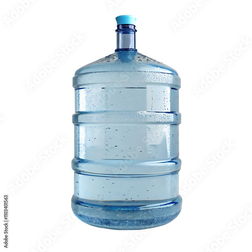 3d gallon big plastic water bottle isolated on white background as transparent. PNG. AI GENERATED photo