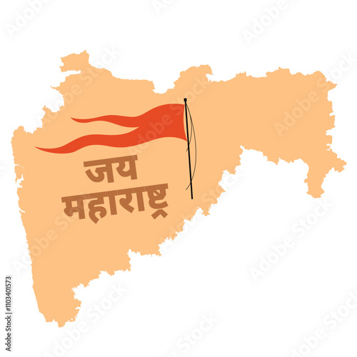 Jai Maharashtra map in Hindi, Indian state of Maharashtra