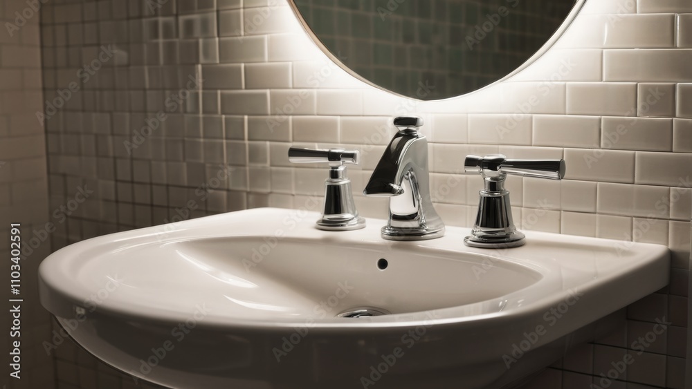 Fototapeta premium bathroom sink with faucet