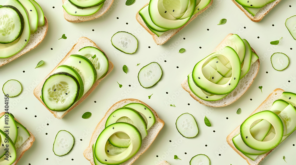 Healthy lunch snack. Bright pattern from delicious avocado sandwiches. Healthy lunch snack. Bright pattern from delicious avocado sandwiches.