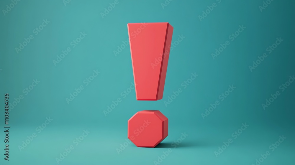 A pink exclamation point with a yellow dot.