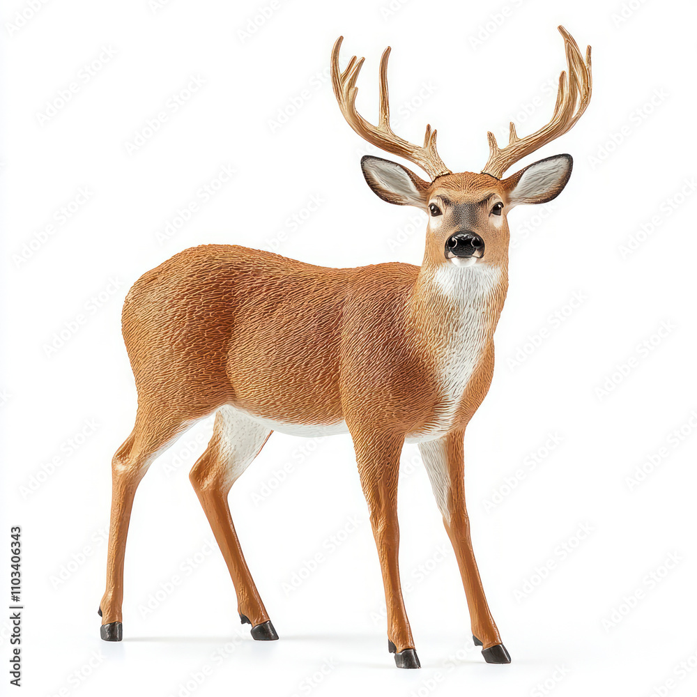 Obraz premium Forest animal figurine isolated on white background
