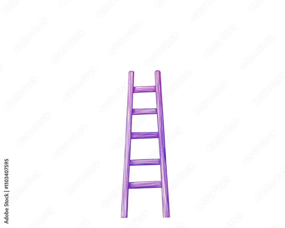 Purple ladder on white isolated background. Purple ladder on white isolated background.
