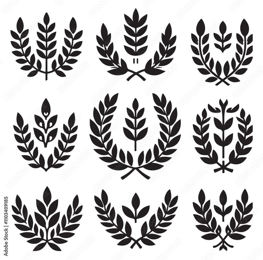 laurel sign silhouette illustration vector laurel sign silhouette illustration vector