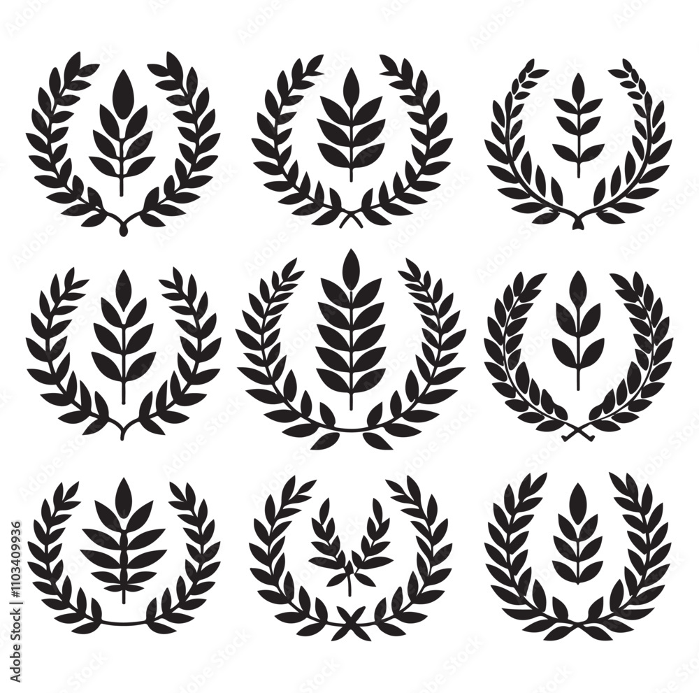 Fototapeta premium laurel sign silhouette illustration vector