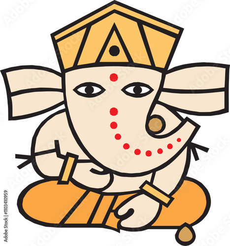 Illustration Design of Indian God Ganesha clipart