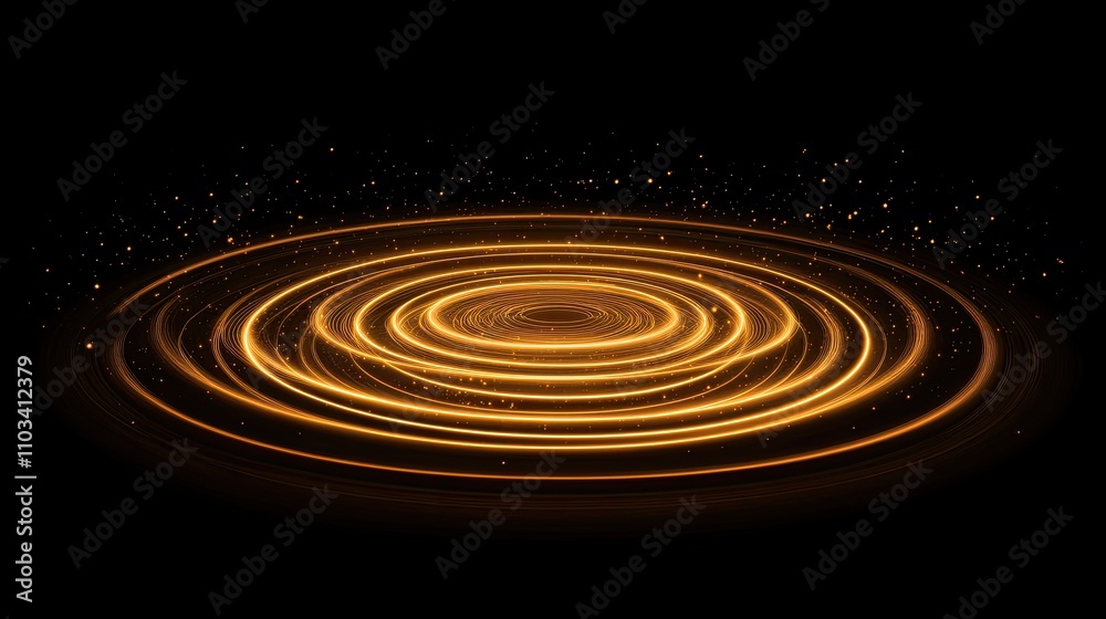 A glowing, golden circle on a black background A glowing, golden circle on a black background