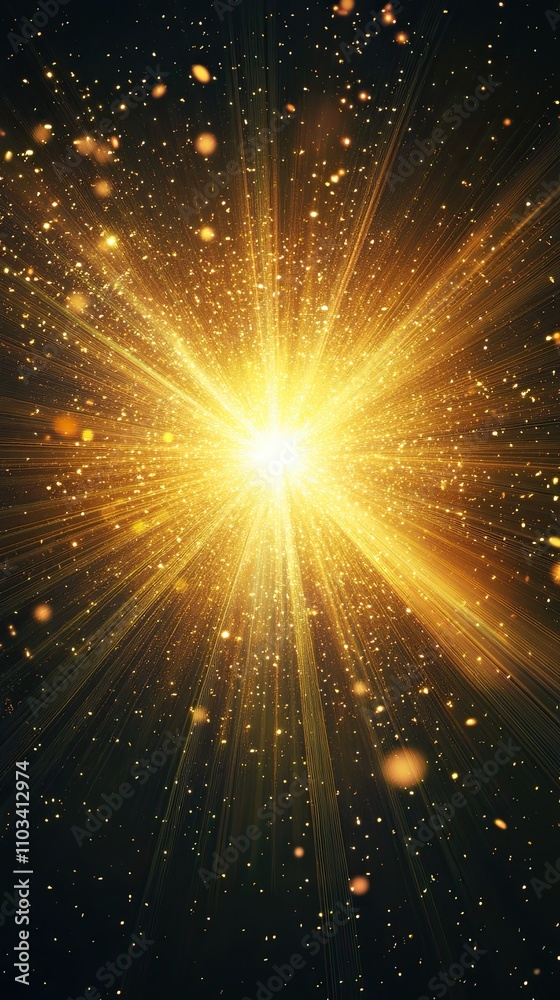 Obraz premium A bright yellow star with a lot of sparkles surrounding it