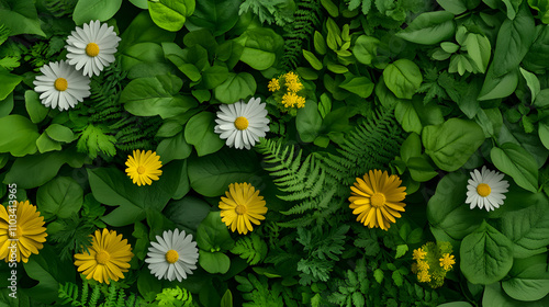 Natural floral arrangement in a lush green setting close-up photography nature outdoor organic beauty
