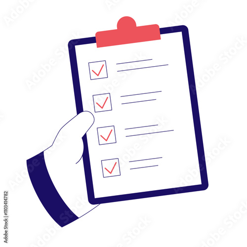 Completed list or work tasks