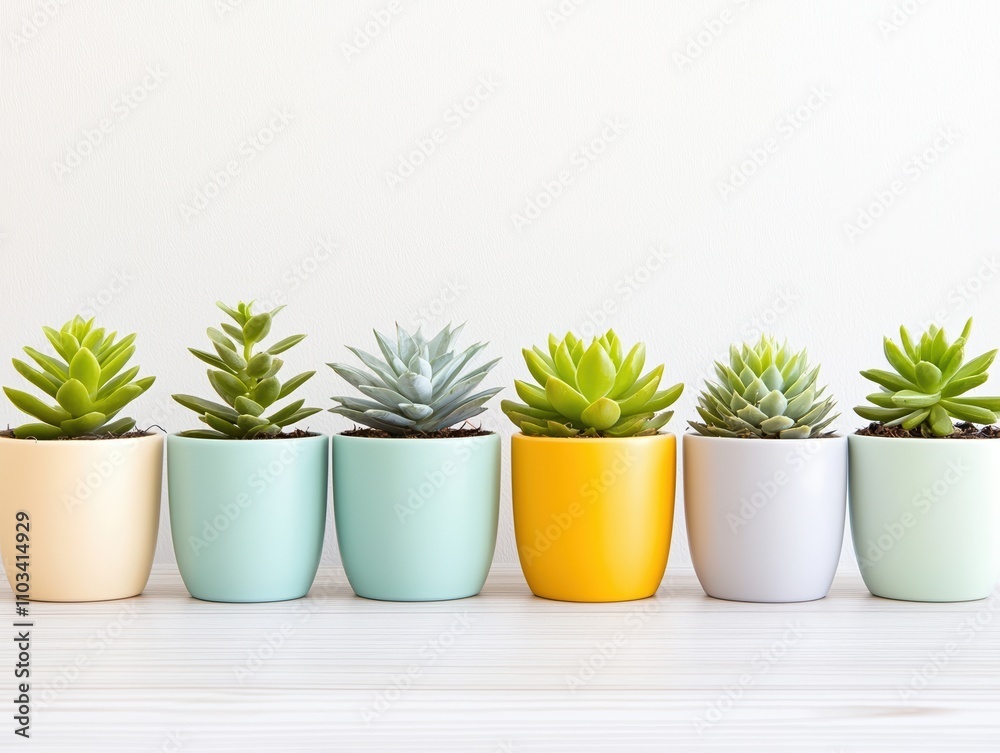 Fototapeta premium Elegant Cactus Arrangement with Vibrant Colors