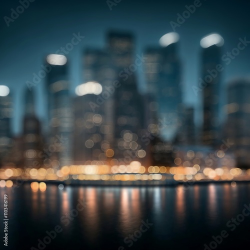 Canvas Print Blurry and bokeh night city view