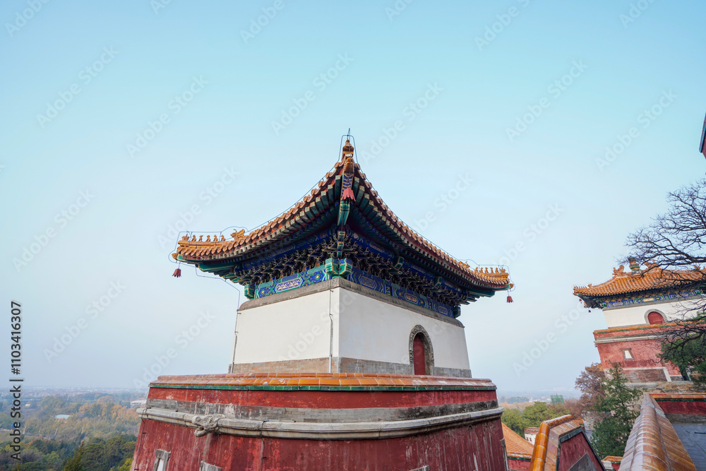 Tibetan architecture in the Four Great Regions of Summer Palace in Beijing. Tibetan architecture in the Four Great Regions of Summer Palace in Beijing.