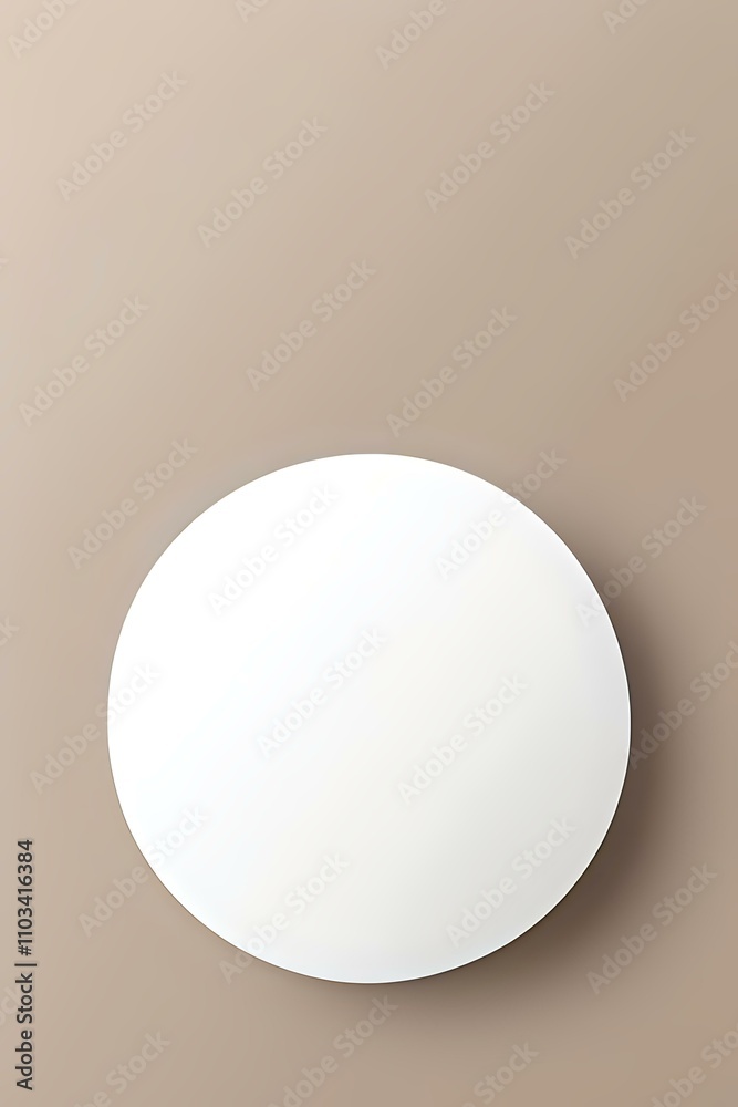 A white oval mirror on a brown background A white oval mirror on a brown background