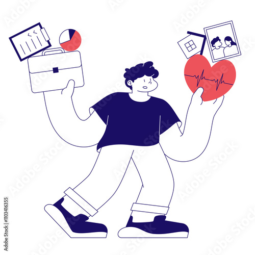 Man trying to maintain a work-life balance