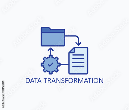Data transformation vector, icon or logo sign symbol illustration 