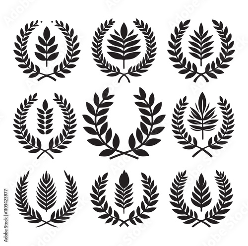 laurel sign silhouette illustration vector