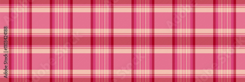 Hotel pattern plaid texture, pano check vector seamless. Cutout tartan textile background fabric in red and pink colors.