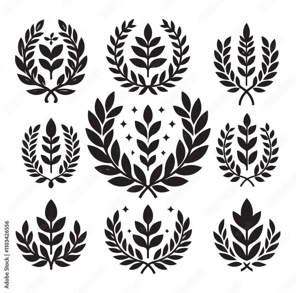laurel sign silhouette illustration vector laurel sign silhouette illustration vector