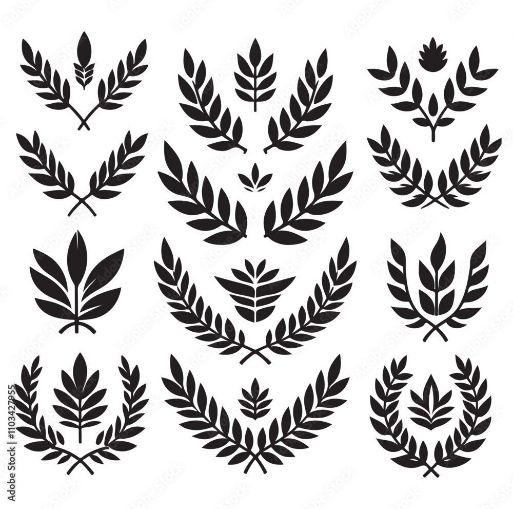 Fototapeta premium laurel sign silhouette illustration vector