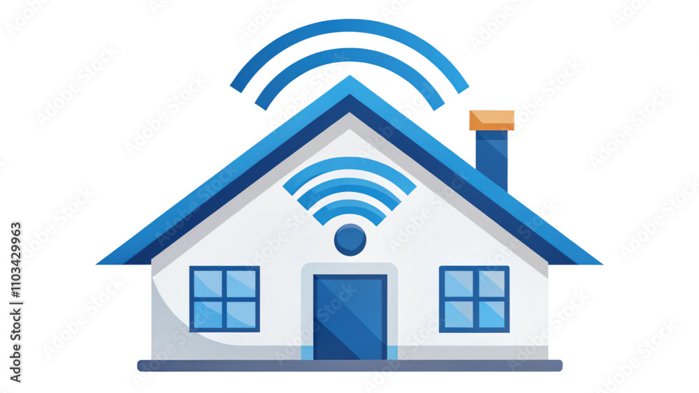 Clean design for a smart home, highlighting modern technology features Clean design for a smart home, highlighting modern technology features