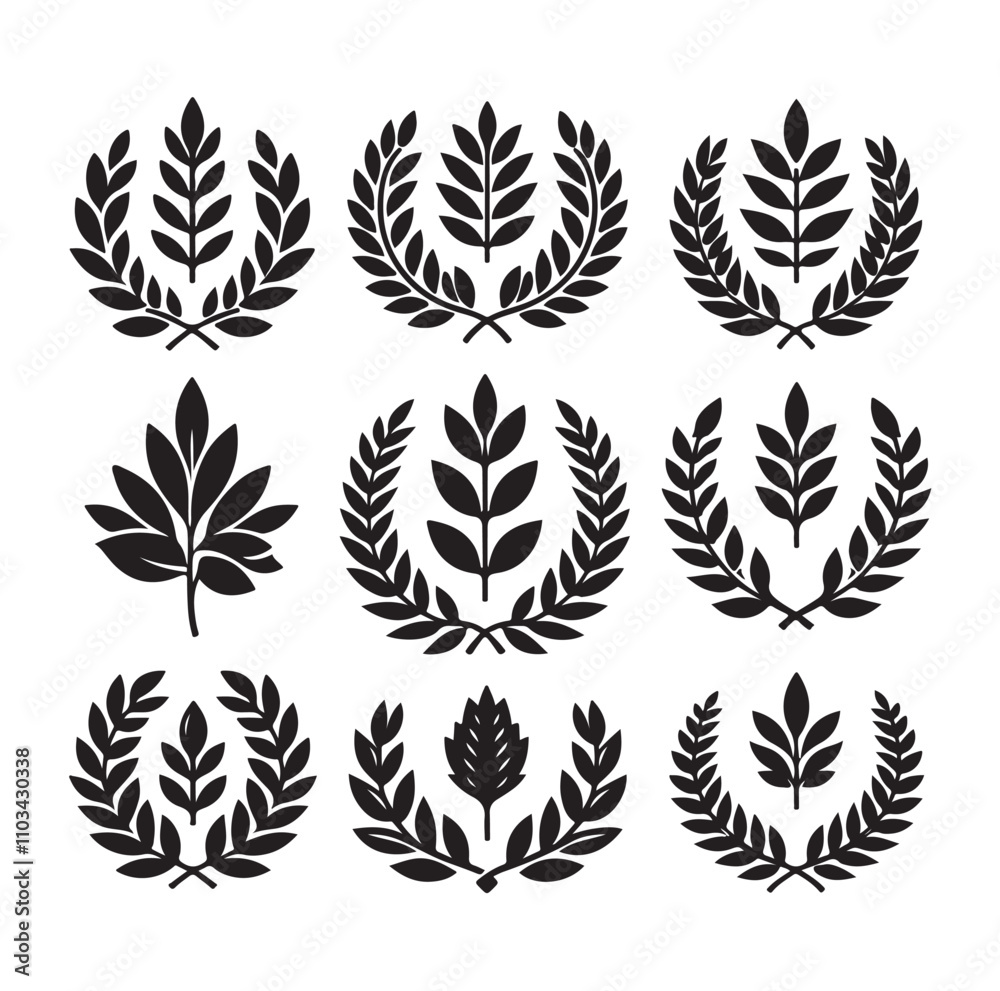 Fototapeta premium laurel sign silhouette illustration vector