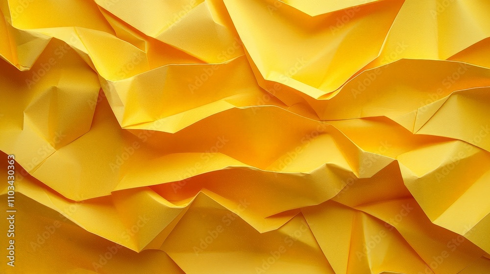 Smooth Matte Yellow Origami Paper Surface Smooth Matte Yellow Origami Paper Surface