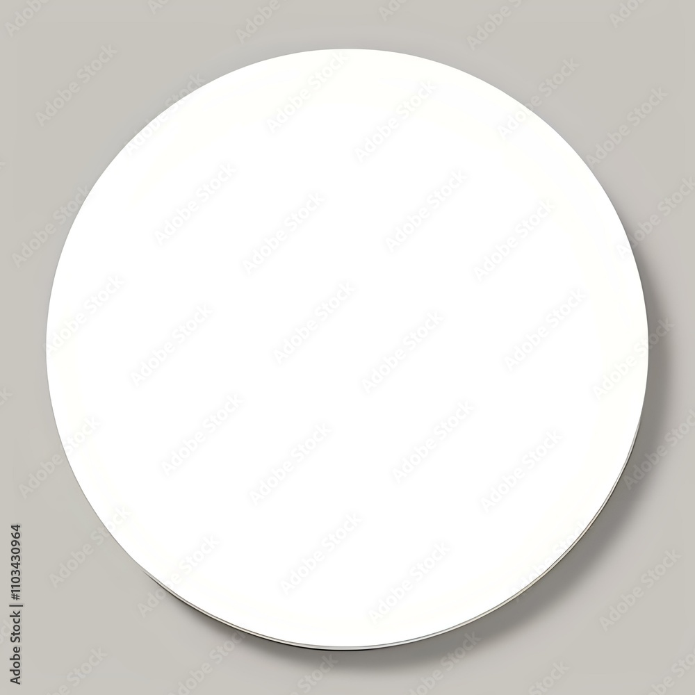 A white plate with a blank paper on it A white plate with a blank paper on it