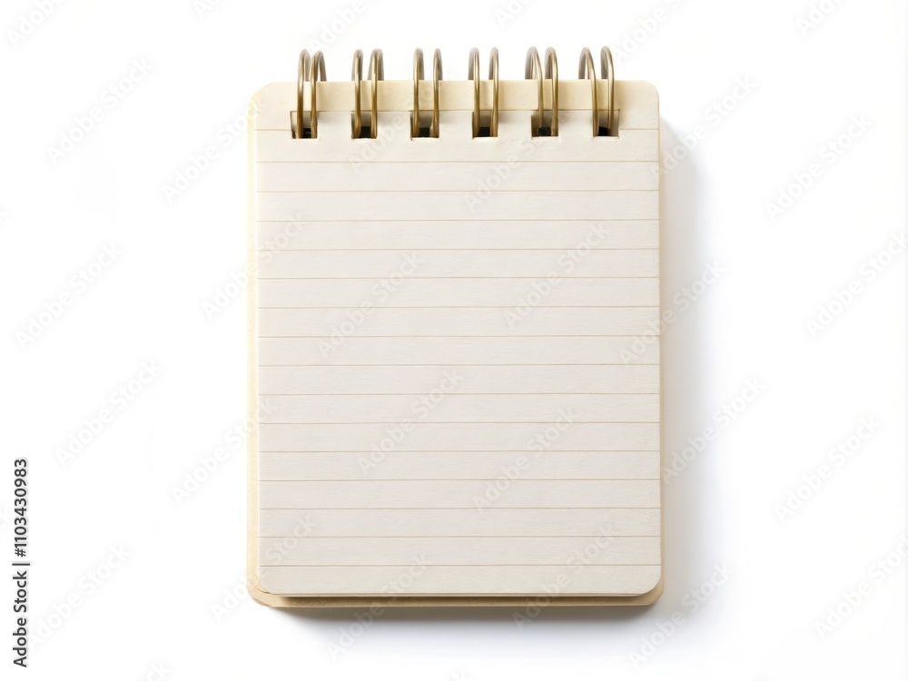 Isolated Small Paper Notepad on White Background in Rule of Thirds Composition for Creative Design and Stationery Use Isolated Small Paper Notepad on White Background in Rule of Thirds Composition for Creative Design and Stationery Use