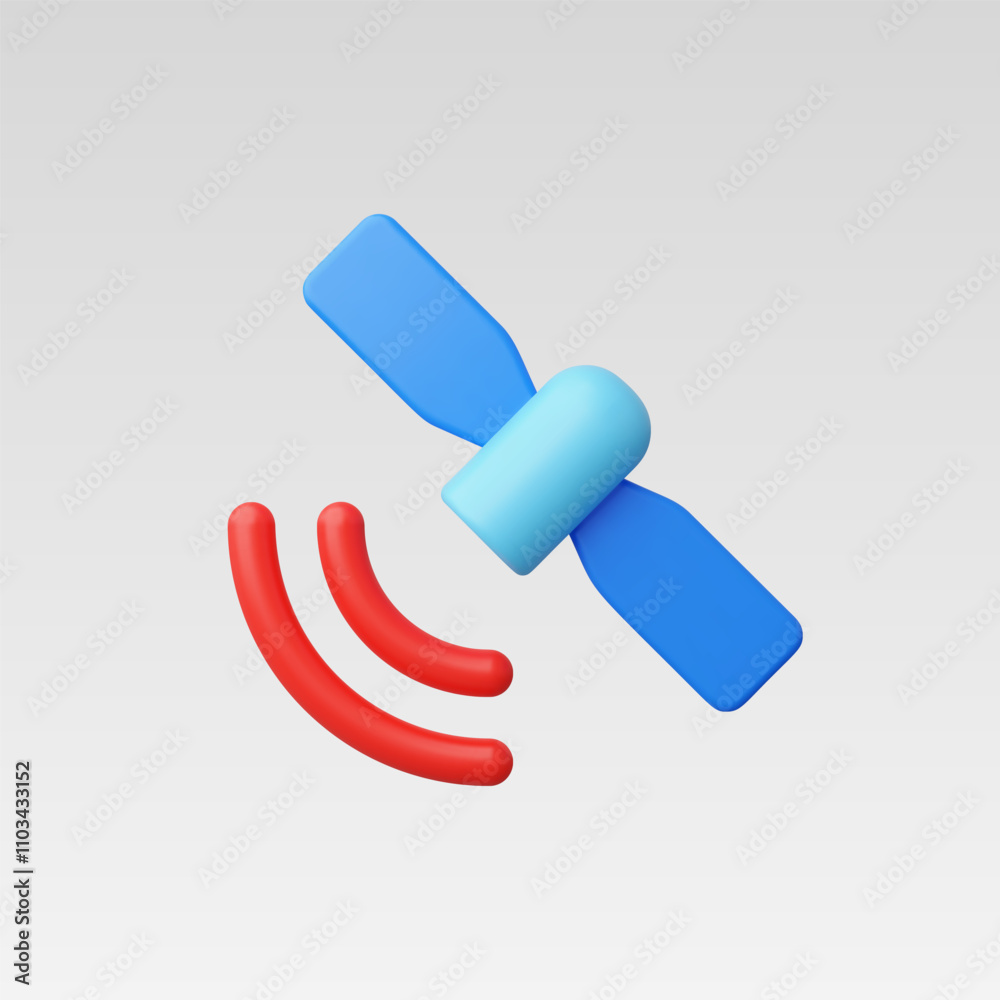 3d Realistic Satellite icon vector illustration