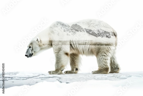 Polar Bear in Stunning Double Exposure Effect photo