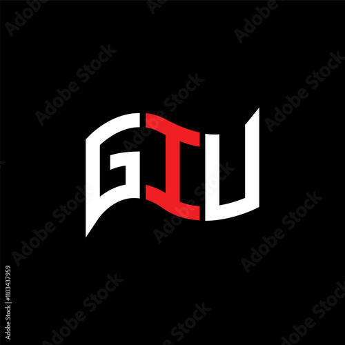 GIU logo design, GIU simple and modern logo. GIU luxurious alphabet design photo