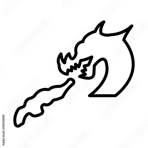 Dragon Fire line icon