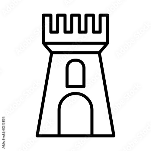 Battlement Wall line icon