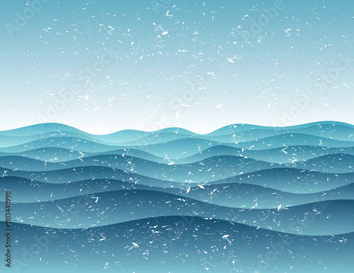 The deep sea with big waves.