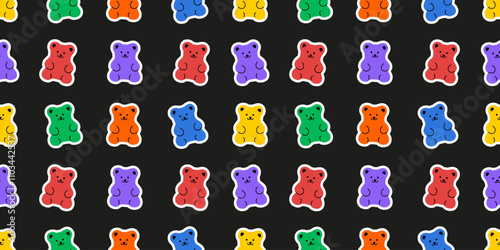 Gummy bears vector illustration. isolated on black background. Vector eps 10. perfect for wallpaper or design elements
