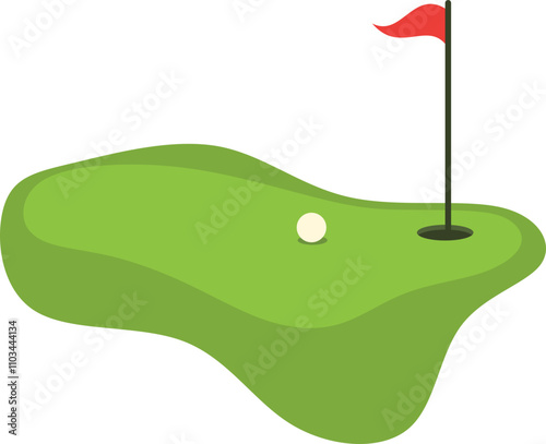 Illustration of Golf Ball on Putting Green